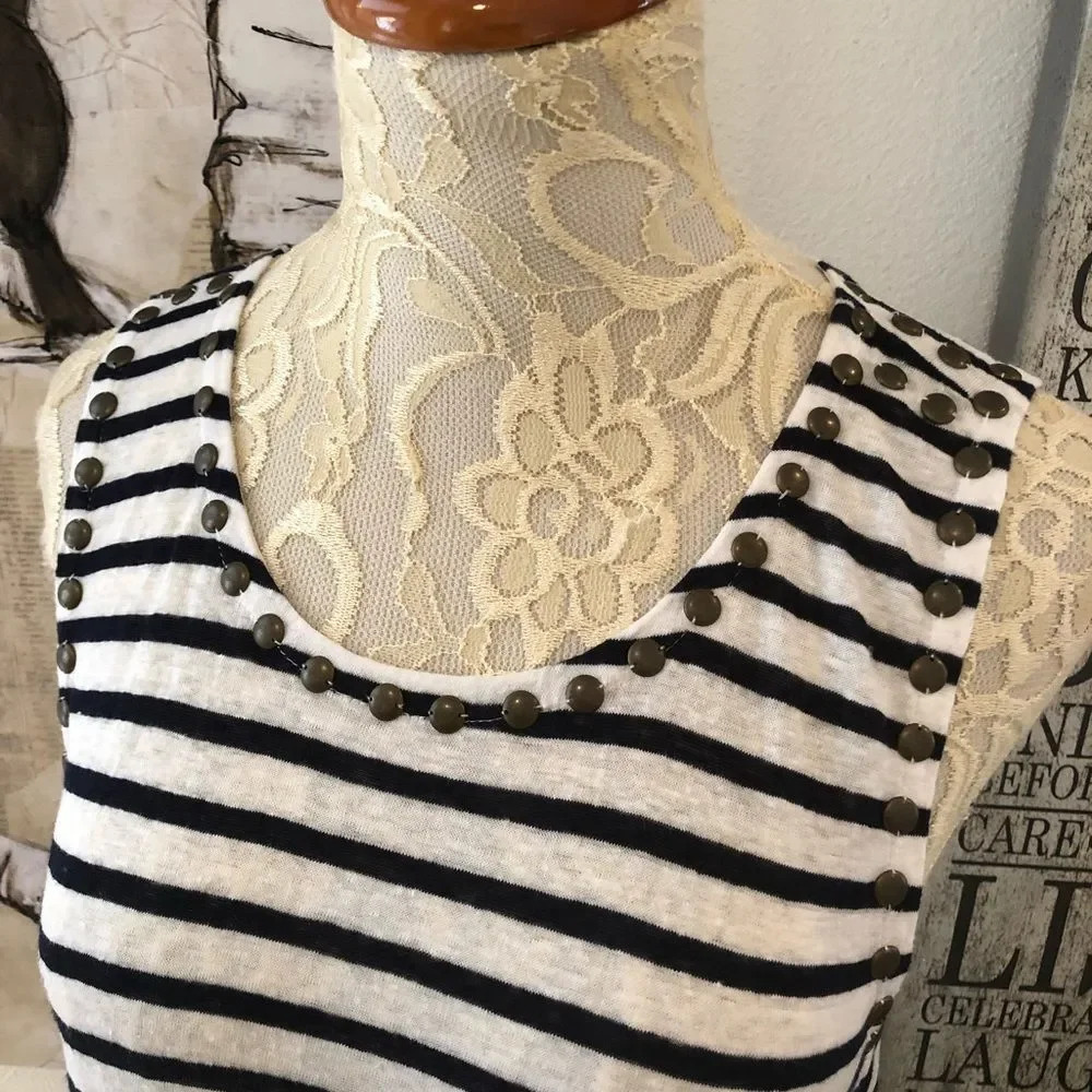 J. Crew Linen Studded Striped Tank - Picture 4 of 8